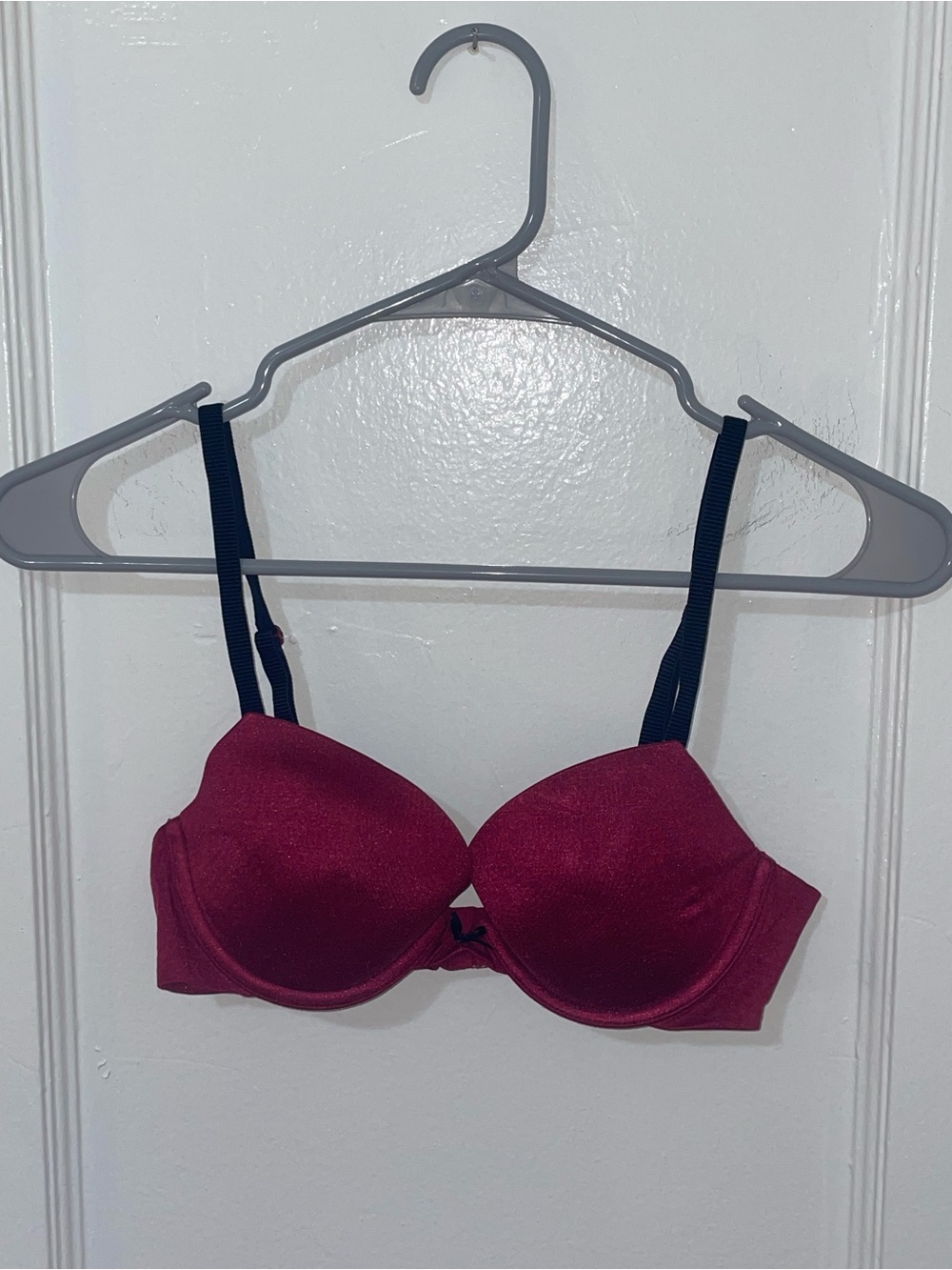 aerie Push-Up Bra in Berry with Black Straps